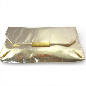 Thierry Mugler Alien Clutch Metallic Gold Sci Fi Geometric Evening Bag